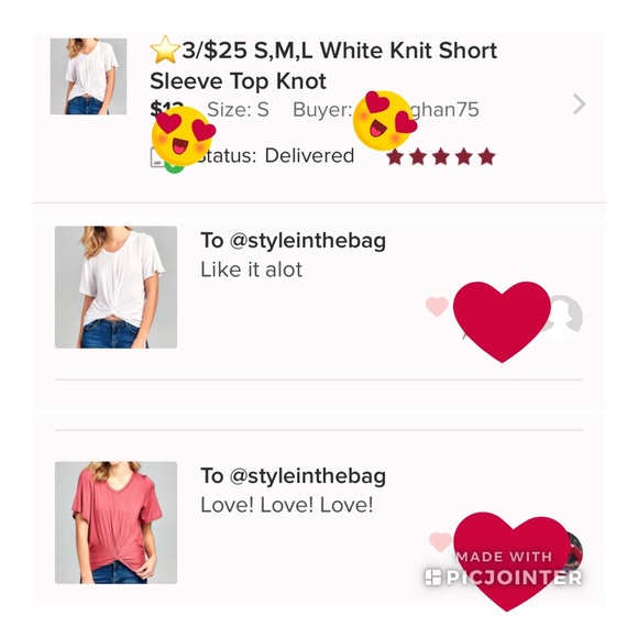 30% OFF BUNDLES Medium White Knit Short Sleeve Top - Picture 7 of 7